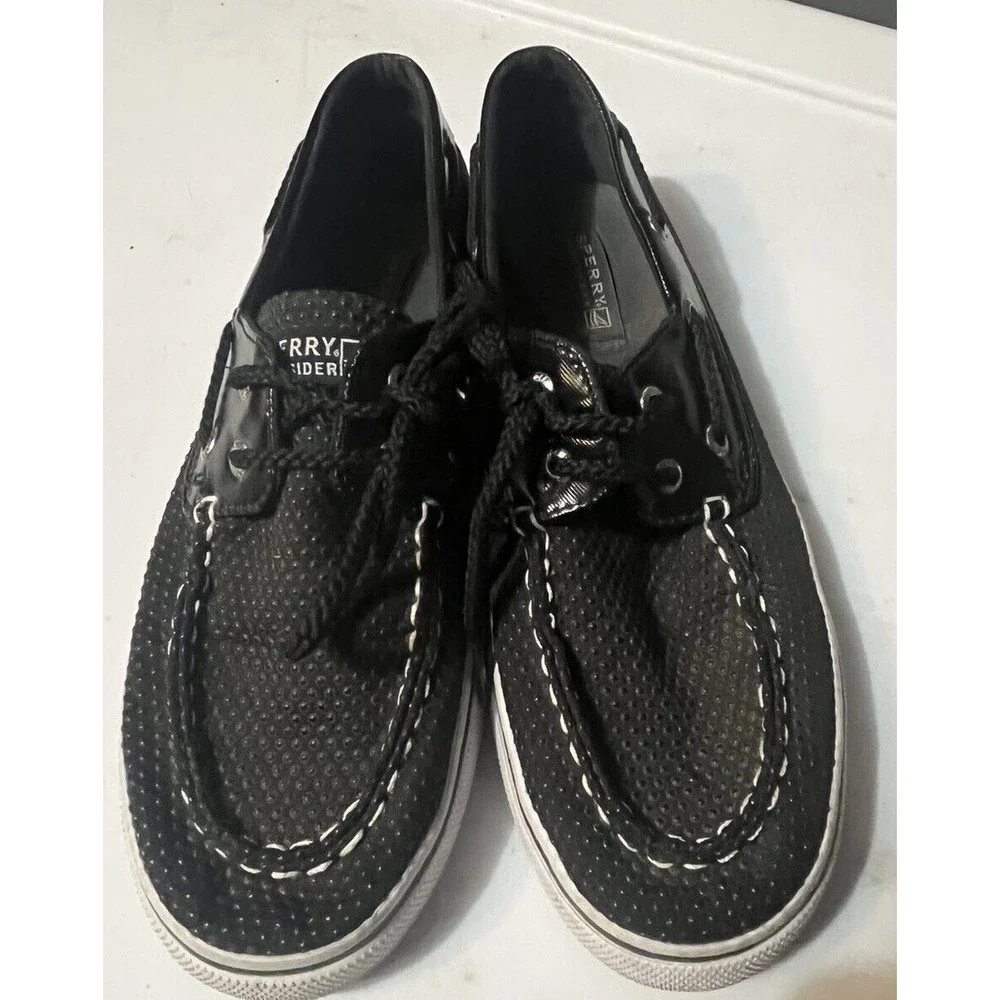 Shoes Mens SPERRY YG50797 Bahama Black / Black‎ Dot US Size 5 EUC